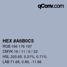 Color code: HEX #A6B0C5 | qconv.com