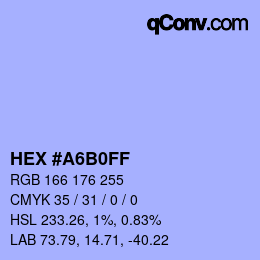 Color code: HEX #A6B0FF | qconv.com