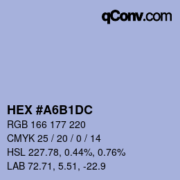 カラーコード: HEX #A6B1DC | qconv.com