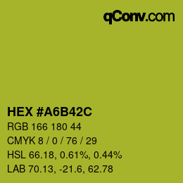 カラーコード: HEX #A6B42C | qconv.com