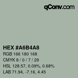 Color code: HEX #A6B4A8 | qconv.com