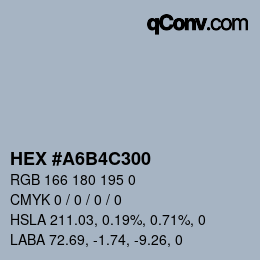 Color code: HEX #A6B4C300 | qconv.com