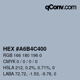 カラーコード: HEX #A6B4C400 | qconv.com