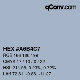 Color code: HEX #A6B4C7 | qconv.com