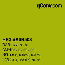颜色代码: HEX #A6B508 | qconv.com