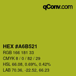 颜色代码: HEX #A6B521 | qconv.com