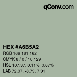 Color code: HEX #A6B5A2 | qconv.com