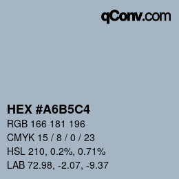 Color code: HEX #A6B5C4 | qconv.com