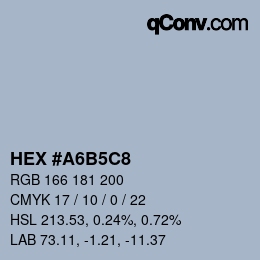 Farbcode: HEX #A6B5C8 | qconv.com