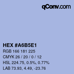 カラーコード: HEX #A6B5E1 | qconv.com