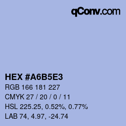 Color code: HEX #A6B5E3 | qconv.com