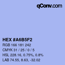 カラーコード: HEX #A6B5F2 | qconv.com