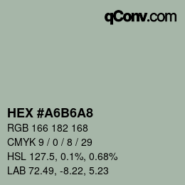 Color code: HEX #A6B6A8 | qconv.com