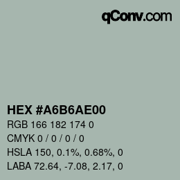 Color code: HEX #A6B6AE00 | qconv.com