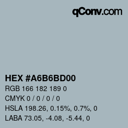 Código de color: HEX #A6B6BD00 | qconv.com