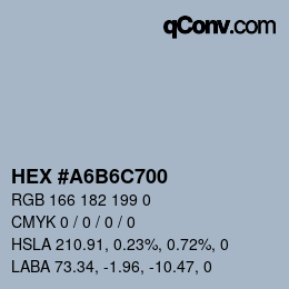 Color code: HEX #A6B6C700 | qconv.com