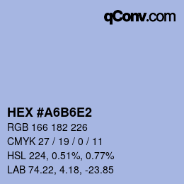 Color code: HEX #A6B6E2 | qconv.com