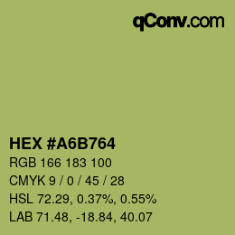 颜色代码: HEX #A6B764 | qconv.com