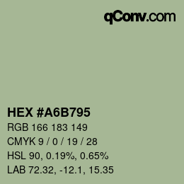 Farbcode: HEX #A6B795 | qconv.com