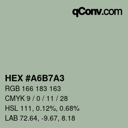 Color code: HEX #A6B7A3 | qconv.com