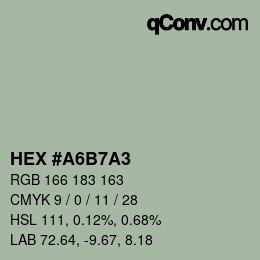 Color code: HEX #A6B7A3 | qconv.com