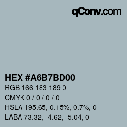 Código de color: HEX #A6B7BD00 | qconv.com
