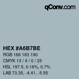 Color code: HEX #A6B7BE | qconv.com