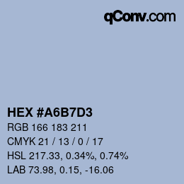 颜色代码: HEX #A6B7D3 | qconv.com