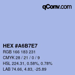 Color code: HEX #A6B7E7 | qconv.com