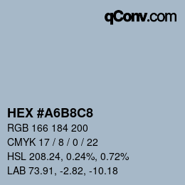 Color code: HEX #A6B8C8 | qconv.com