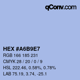 カラーコード: HEX #A6B9E7 | qconv.com