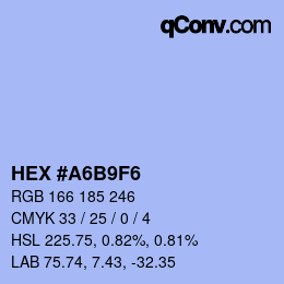 カラーコード: HEX #A6B9F6 | qconv.com