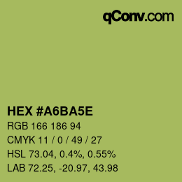 Farbcode: HEX #A6BA5E | qconv.com