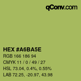 Código de color: HEX #A6BA5E | qconv.com