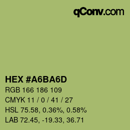 カラーコード: HEX #A6BA6D | qconv.com