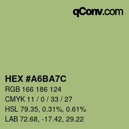 カラーコード: HEX #A6BA7C | qconv.com