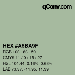 Color code: HEX #A6BA9F | qconv.com