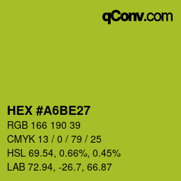 颜色代码: HEX #A6BE27 | qconv.com