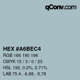 Color code: HEX #A6BEC4 | qconv.com