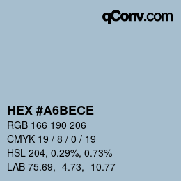 Color code: HEX #A6BECE | qconv.com