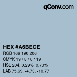 カラーコード: HEX #A6BECE | qconv.com