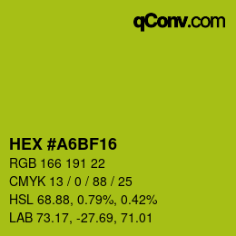 Color code: HEX #A6BF16 | qconv.com