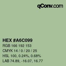 カラーコード: HEX #A6C099 | qconv.com