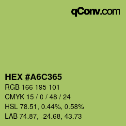 Color code: HEX #A6C365 | qconv.com