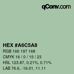 颜色代码: HEX #A6C5A8 | qconv.com