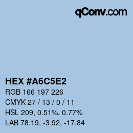 Color code: HEX #A6C5E2 | qconv.com