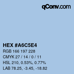 カラーコード: HEX #A6C5E4 | qconv.com