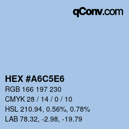 カラーコード: HEX #A6C5E6 | qconv.com
