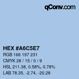 カラーコード: HEX #A6C5E7 | qconv.com