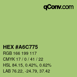 カラーコード: HEX #A6C775 | qconv.com